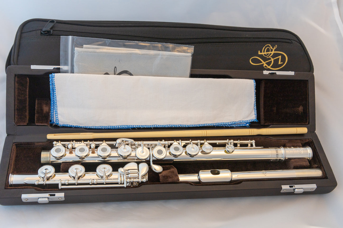 Di Zhao DZ-500 Open-hole Intermediate Flute *Silver headjoint *Low-b foot *Cleaned & Service *Mint