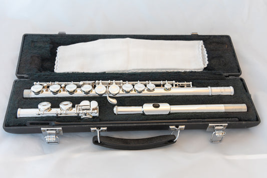 Yamaha YFL-225S II Silver-plated Student Flute *Made in Japan *New Pads *Cleaned & Serviced #380660