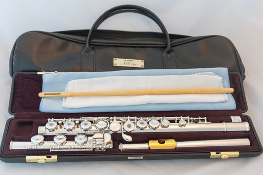 Yamaha YFL-471 Allegro Sterling Silver Intermediate Flute *Open-hole *Low-B *Split-E *Serviced