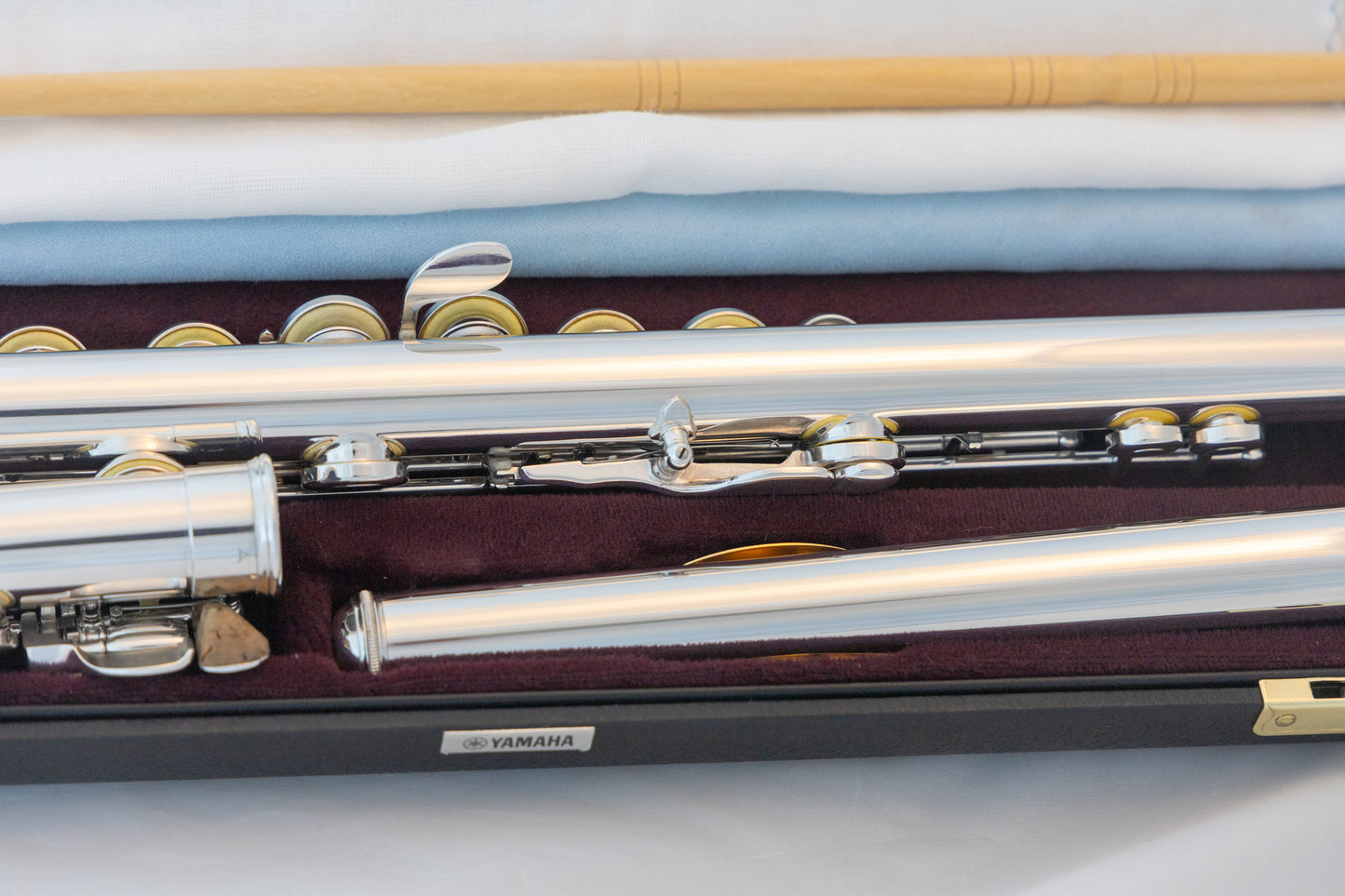 Yamaha YFL-471 Allegro Sterling Silver Intermediate Flute *Open-hole *Low-B *Split-E *Serviced