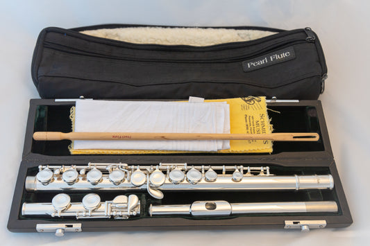 Pearl PF-501 Flute Silver-plated with Split-E *Made in Japan *Cleaned & Serviced