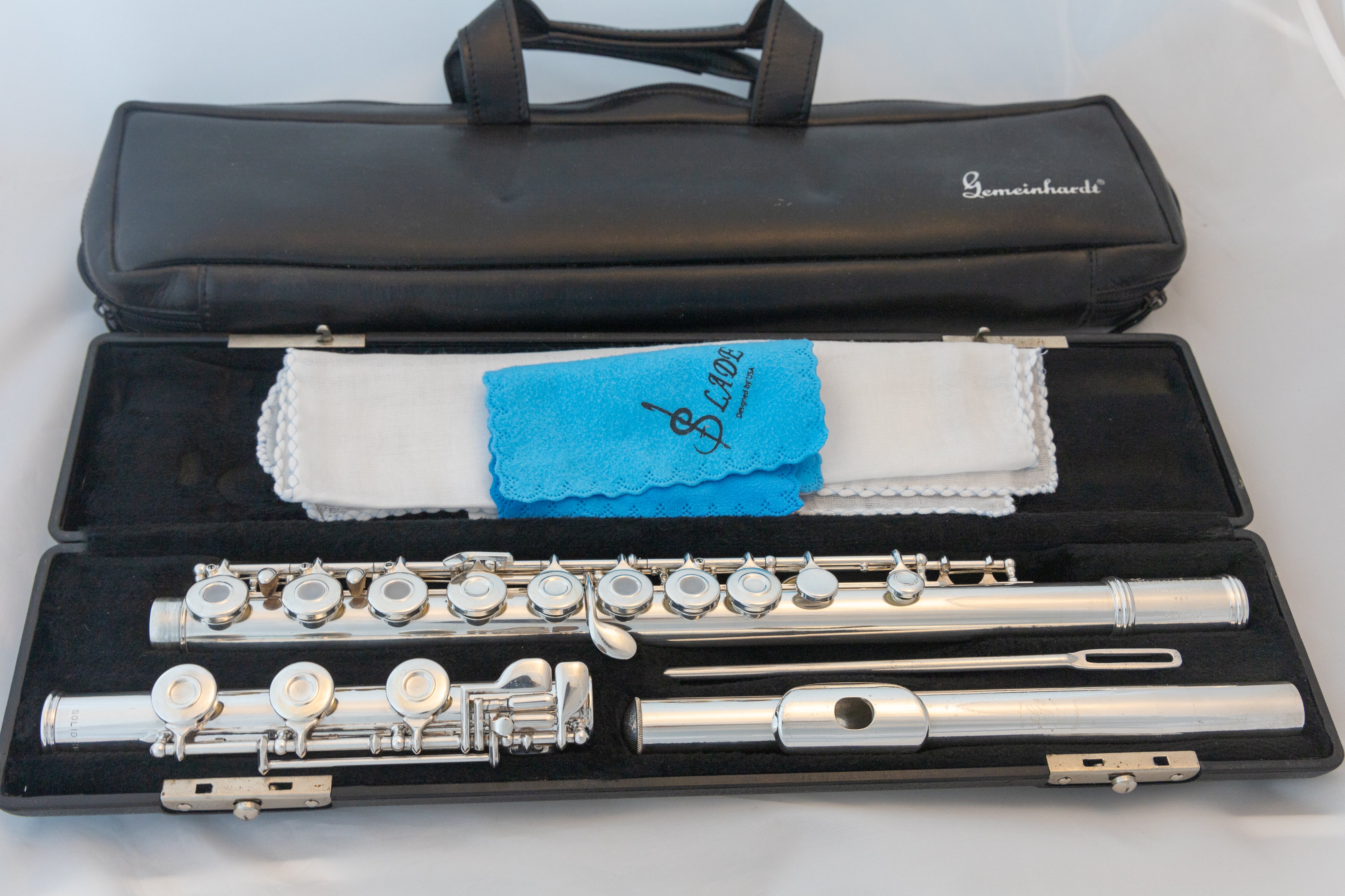 Gemeinhardt 3SB Intermediate Flute *All Solid Silver *B-foot *Open-hol ...