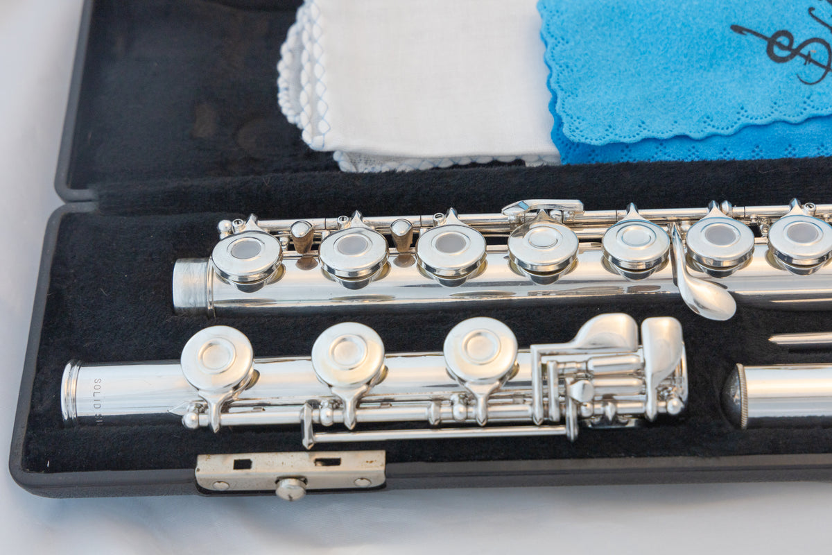 Gemeinhardt 3SB Intermediate Flute *All Solid Silver *B-foot *Open-hol ...