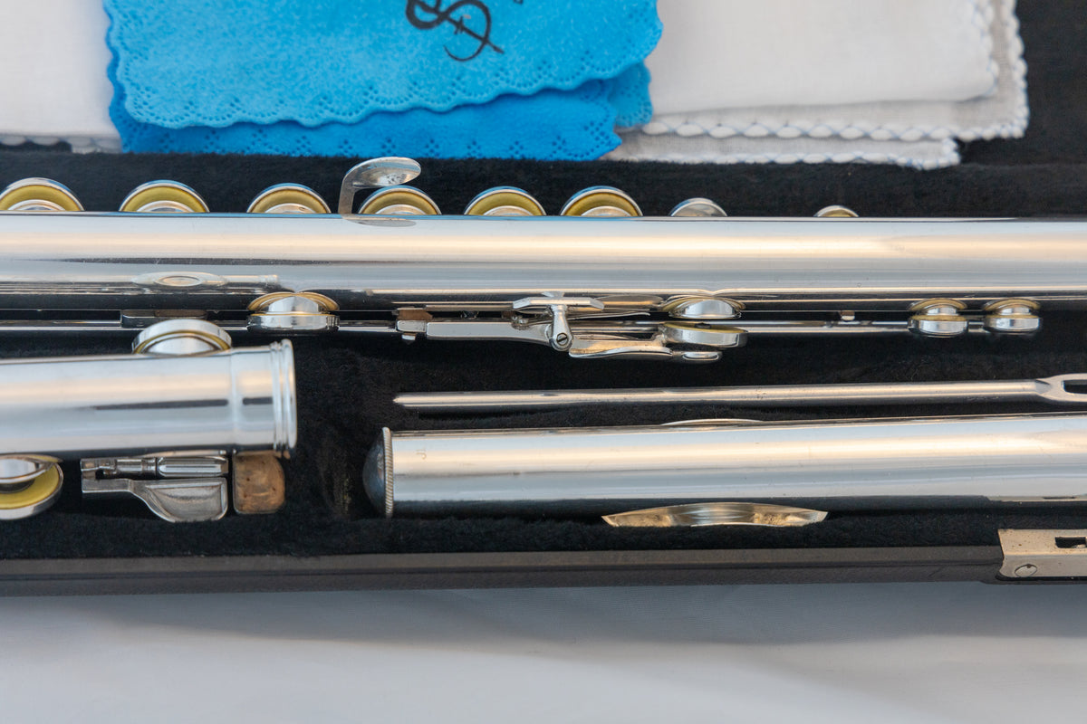 Gemeinhardt 3SB Intermediate Flute *All Solid Silver *B-foot *Open-hol ...