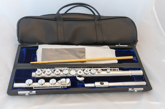 Di Zhao DZ-700 All Silver Open-hole Professional Flute *Low-b foot *Split-E *Cleaned & Service