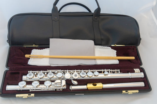 Yamaha YFL-471 Allegro All Silver Intermediate Flute *Made in Japan *Low-B *Split-E *Overhauled *New Pads