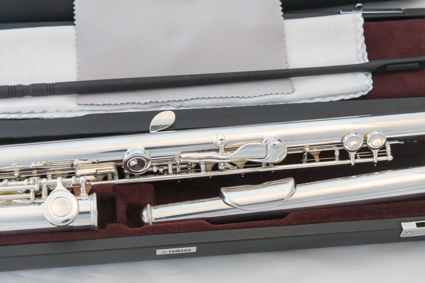 Yamaha YFL-461H All Silver Intermediate Flute Open-hole B-foot *Cleaned & Serviced