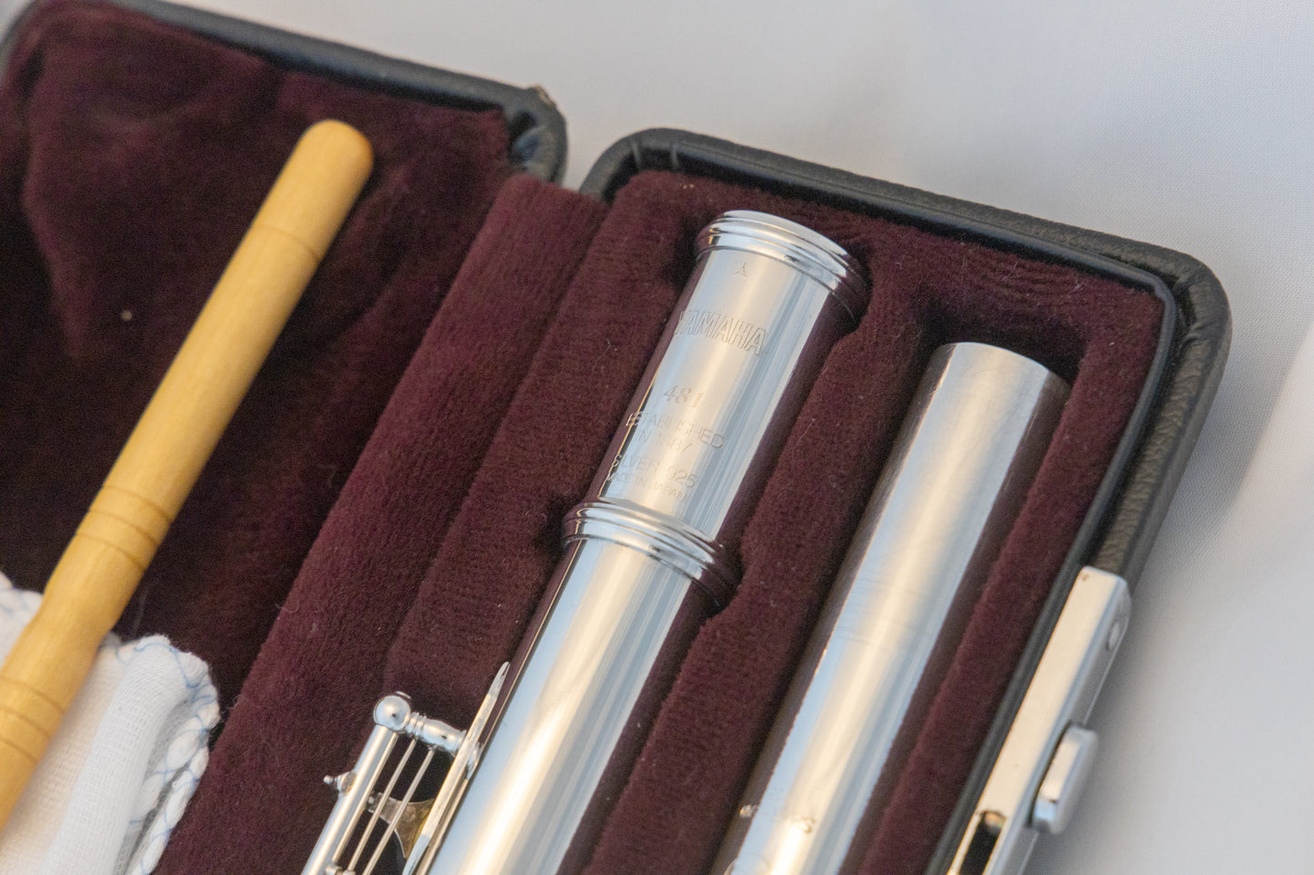 Yamaha YFL-481H All Silver Intermediate Flute *Open-hole *B-foot *Made in Japan *Cleaned & Serviced