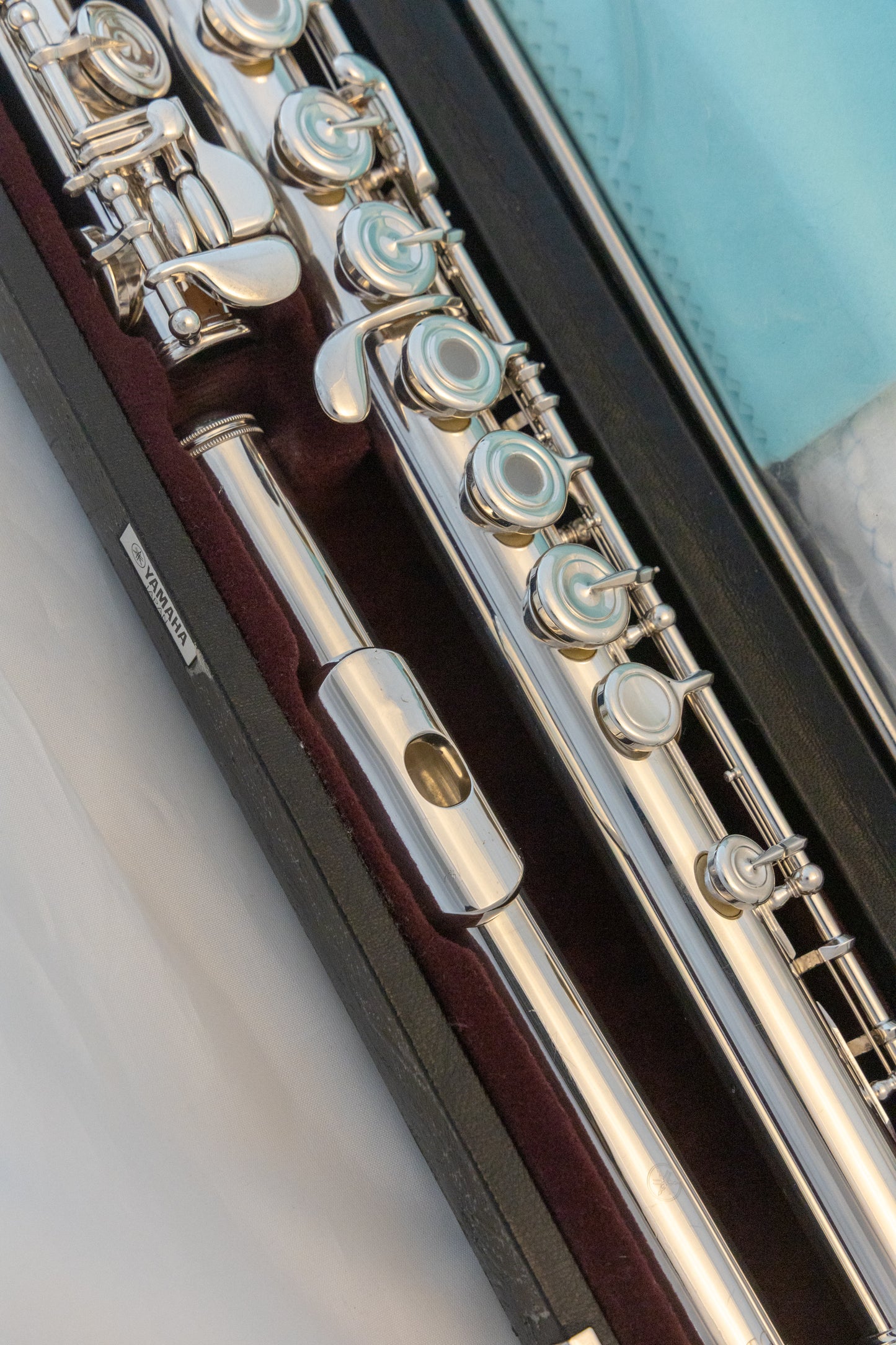 Yamaha YFL-584H (YFL-587H) Professional Flute All Silver Open-hole *Made in Japan *Cleaned & Serviced