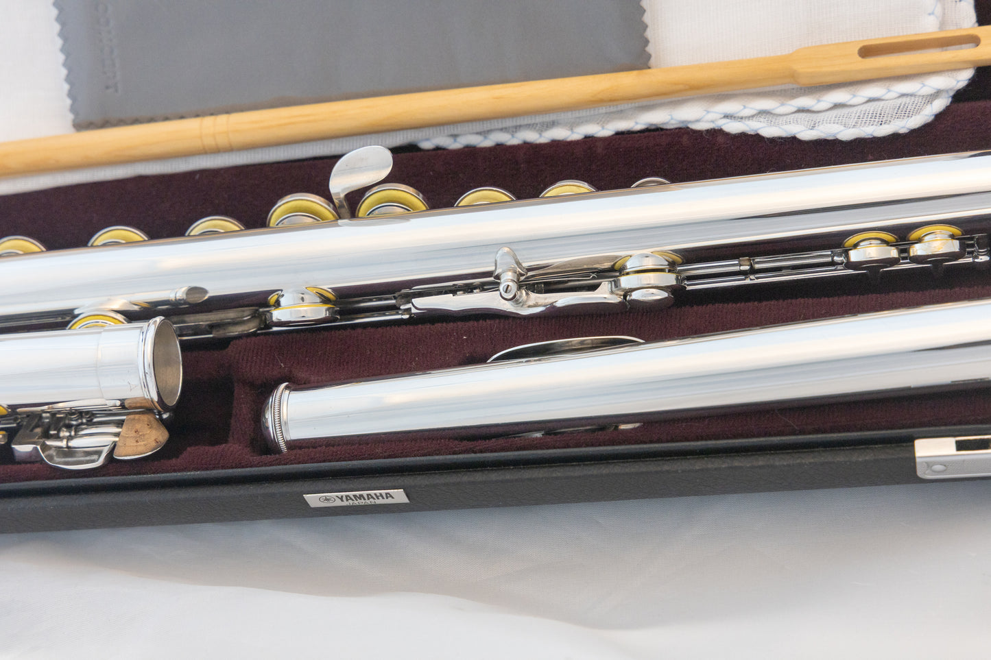 Yamaha YFL-461H All Silver Intermediate Flute Open-hole B-foot *Made in Japan *Overhauled New Pads