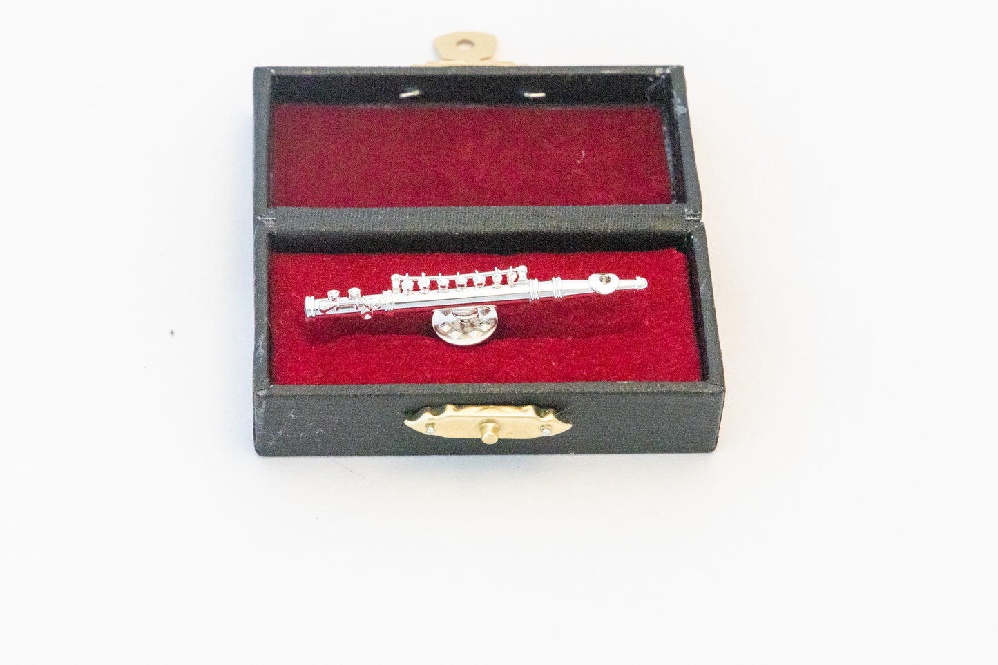 Miniature Silver Tone Flute Lapel Pin Brooch *Free shipping from US