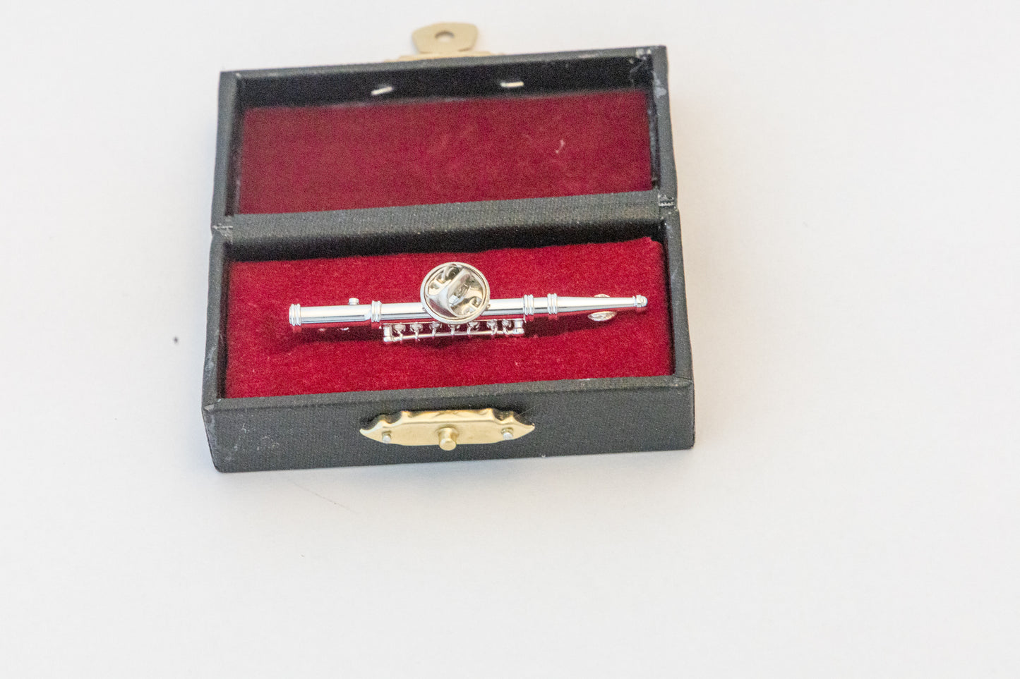 Miniature Silver Tone Flute Lapel Pin Brooch *Free shipping from US
