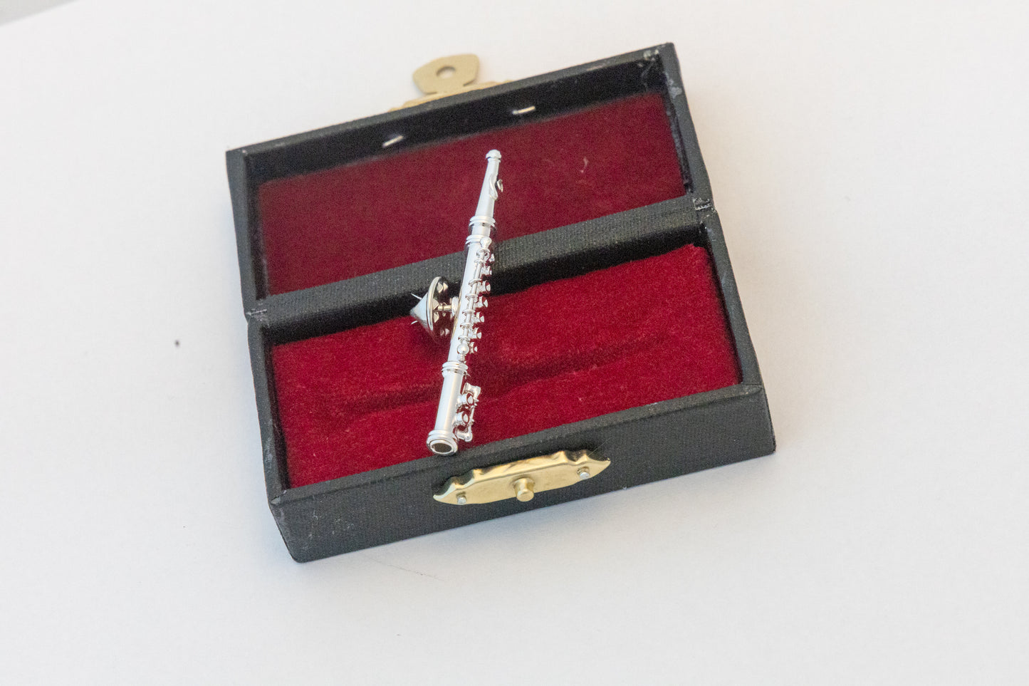 Miniature Silver Tone Flute Lapel Pin Brooch *Free shipping from US