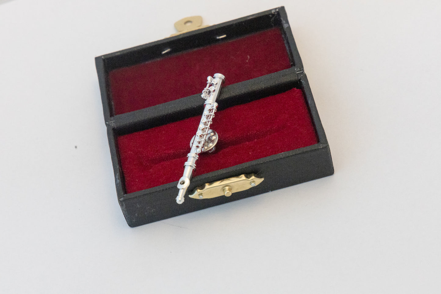 Miniature Silver Tone Flute Lapel Pin Brooch *Free shipping from US