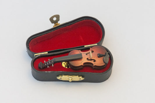 Miniature Violin Lapel Pin with Violin Case *Free shipping from US