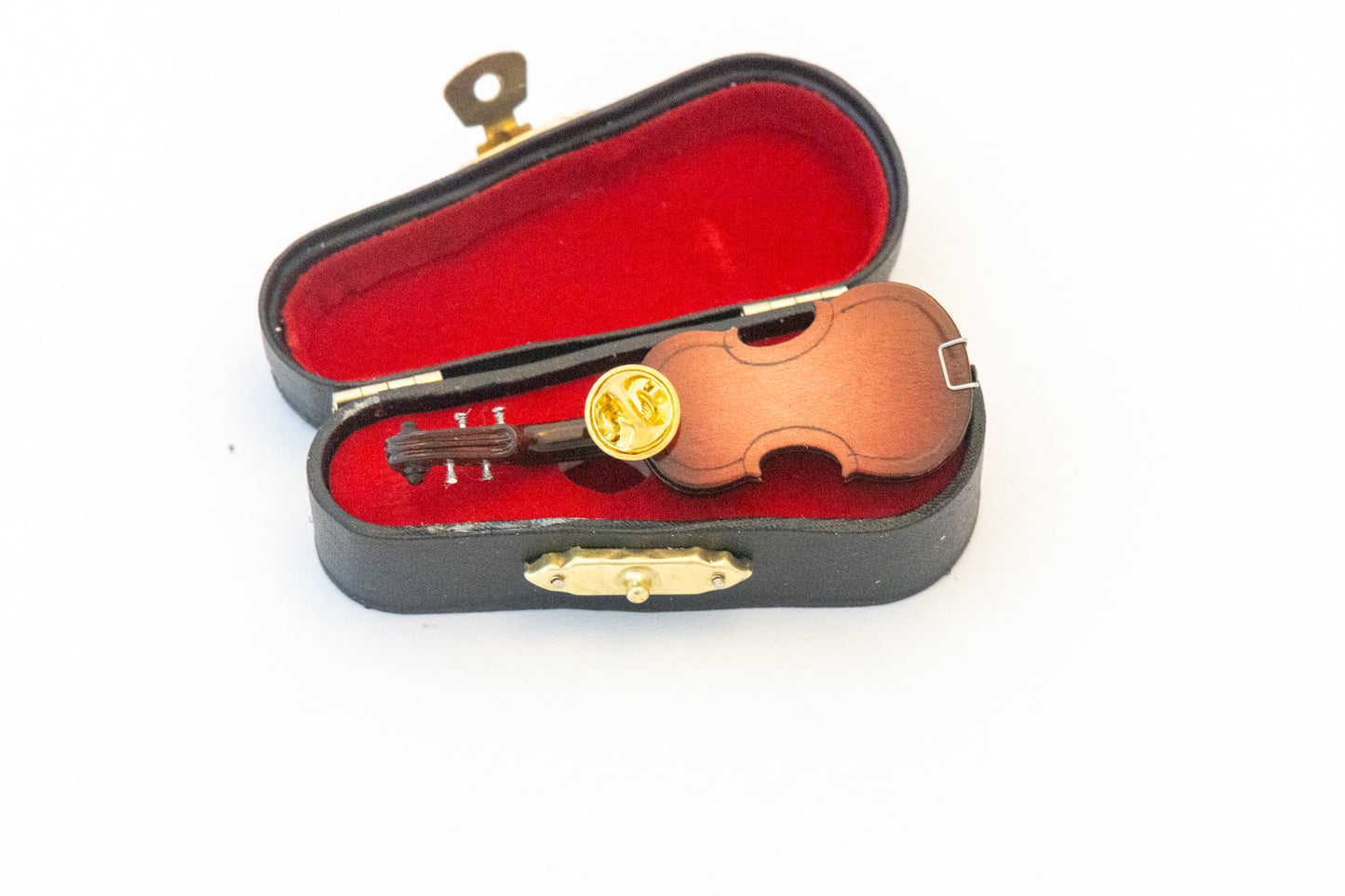 Miniature Violin Lapel Pin with Violin Case *Free shipping from US