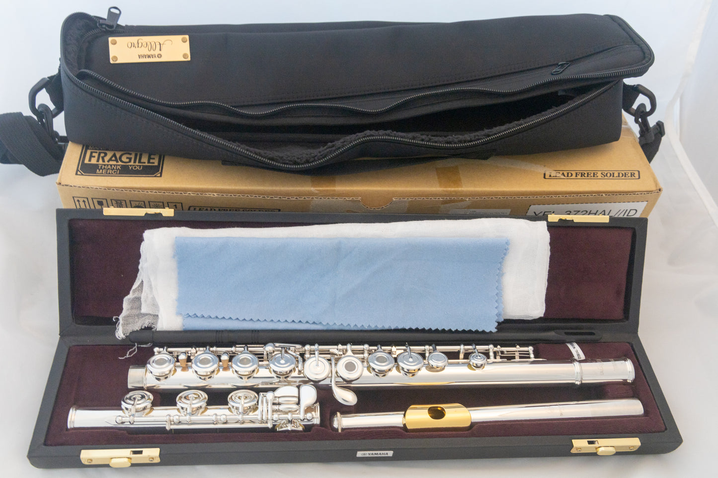 Yamaha YFL-372 Allegro Intermediate Flute *Silver Headjoint *Low-B *Split-E *Cleaned & Serviced