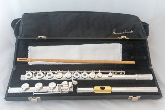 Gemeinhardt 3SB Intermediate Flute *All Solid Silver *B-foot *Open-hole *Cleaned & Serviced