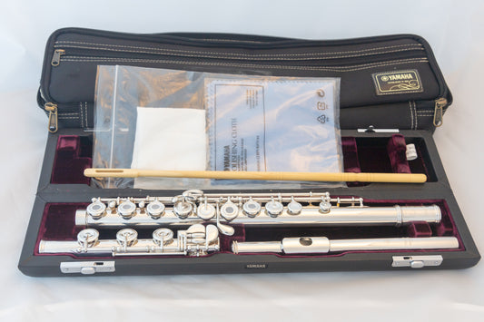 Yamaha YFL-677HCT Professional Flute *All Silver *C#-Trill *Low-B *Split-E *Cleaned & Serviced #061894