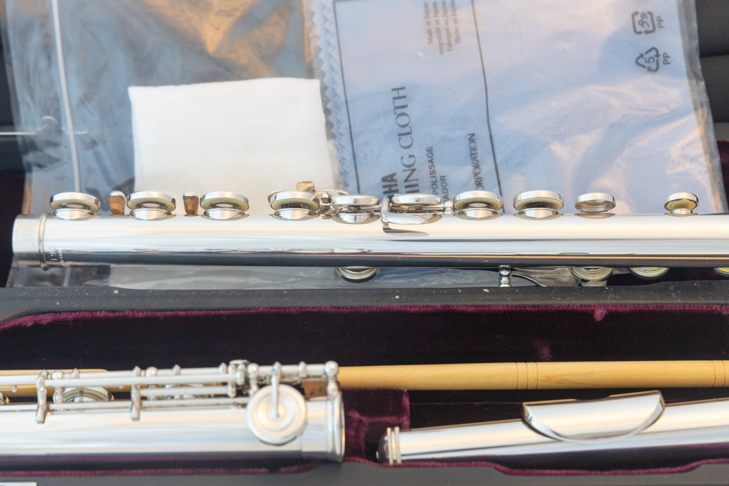 Yamaha YFL-677HCT Professional Flute *All Silver *C#-Trill *Low-B *Split-E *Cleaned & Serviced #061894