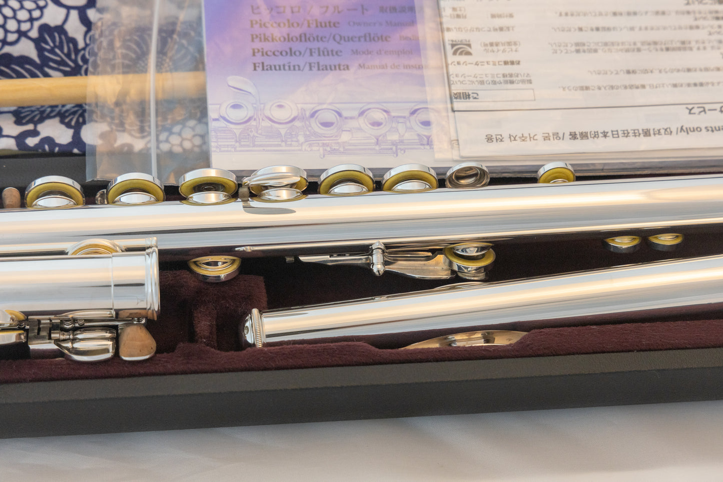 Yamaha YFL-462H All Silver Intermediate Flute Offset-G Open-hole *B-foot *Cleaned & Serviced