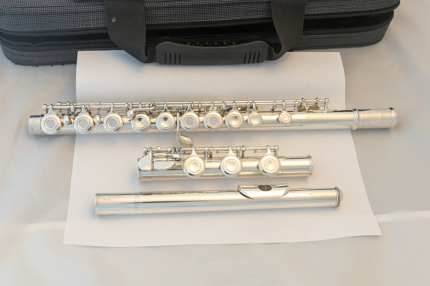 Yamaha YFL-481H All Silver Intermediate Flute *Open-hole *B-foot *Cleaned & Serviced #822696