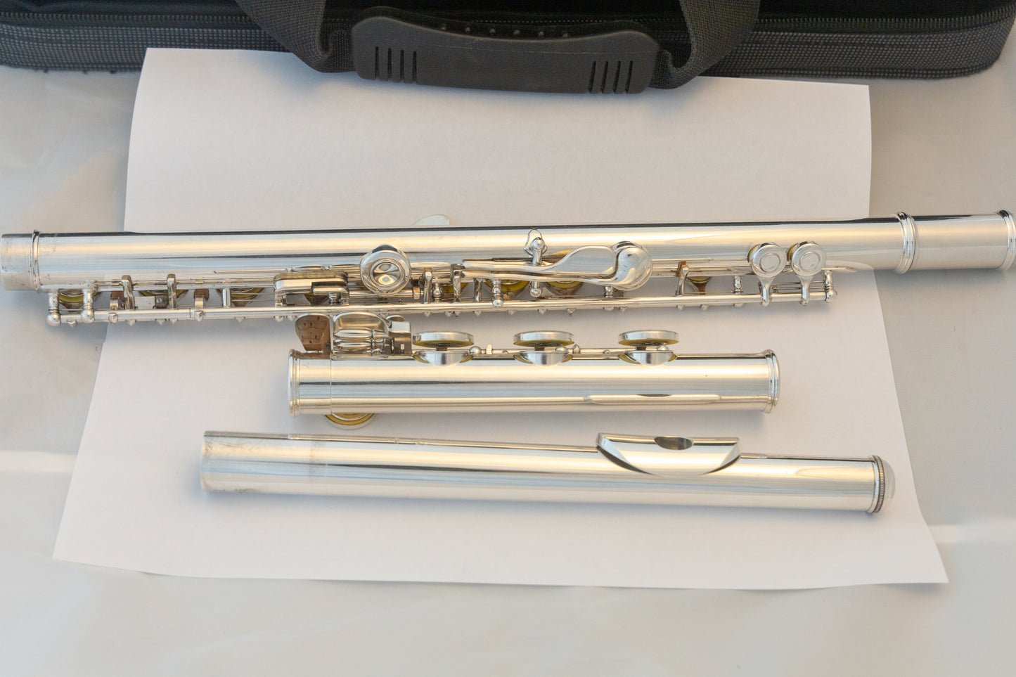 Yamaha YFL-481H All Silver Intermediate Flute *Open-hole *B-foot *Cleaned & Serviced #822696